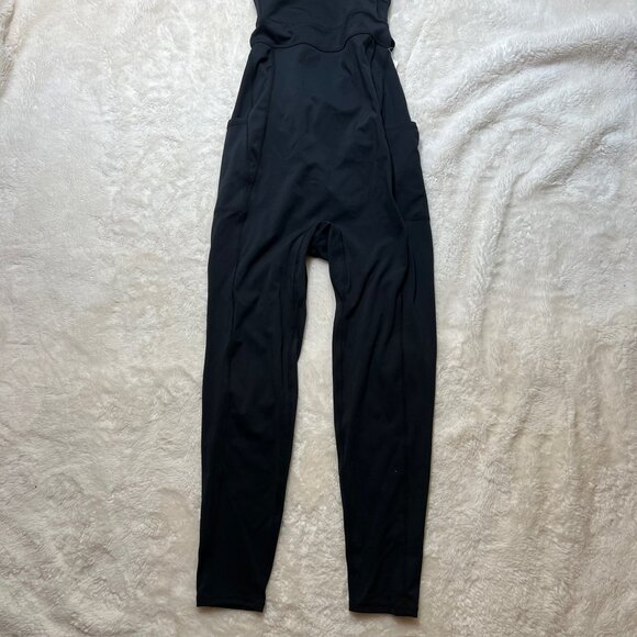 NWT FP Movement Black Crisscross Strap Jumpsuit Pockets – Size M - Picture 3 of 9